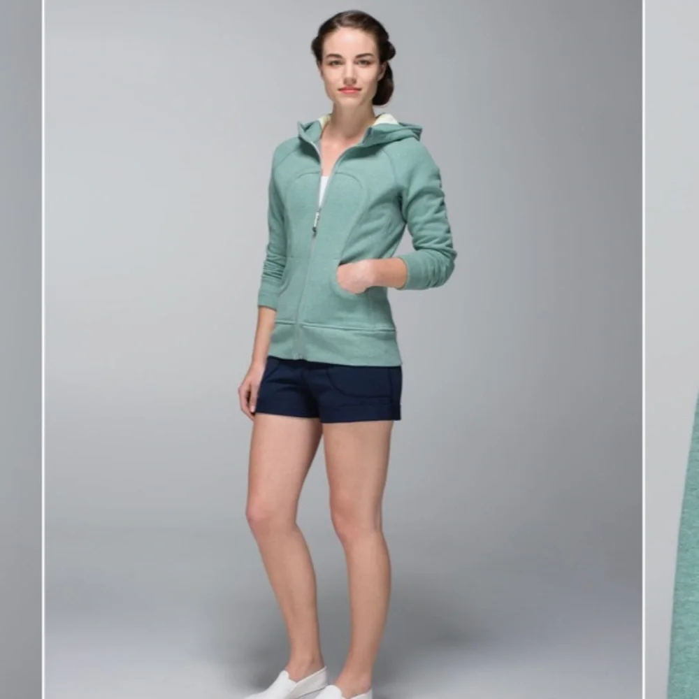 RARE 🦄 Lululemon Scuba Zippered Sweatshirt Cotton Fleece Hoodie Earl Grey Zest - Picture 3 of 13